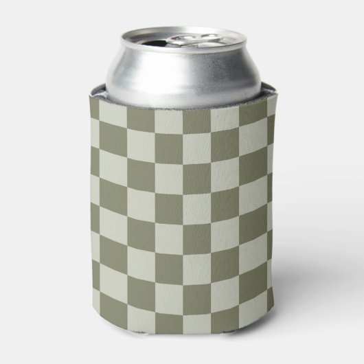 Sage Green Checkerboard Blikjeskoeler (Blikje Voorkant)