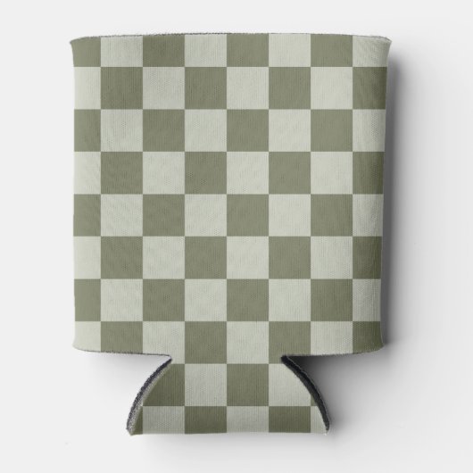 Sage Green Checkerboard Blikjeskoeler (Voorkant)