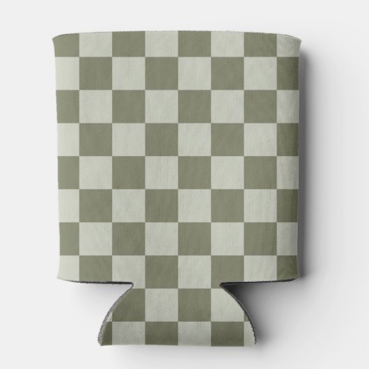 Sage Green Checkerboard Blikjeskoeler (Achterkant)
