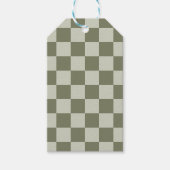Sage Green Checkerboard Cadeaulabel (Voorkant)