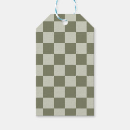 Sage Green Checkerboard Cadeaulabel