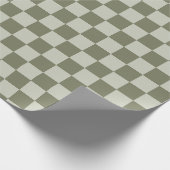Sage Green Checkerboard Cadeaupapier (Hoek)