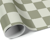 Sage Green Checkerboard Cadeaupapier (Rol Hoek)