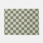Sage Green Checkerboard Deurmat (Voorkant)