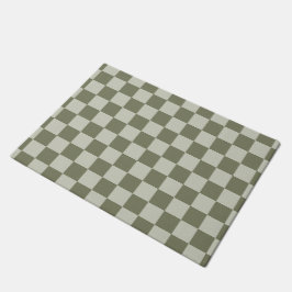 Sage Green Checkerboard Deurmat