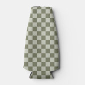 Sage Green Checkerboard Flesjeskoeler (Voorkant)