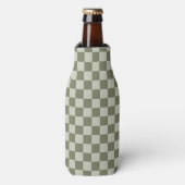 Sage Green Checkerboard Flesjeskoeler (Fles Voorkant)
