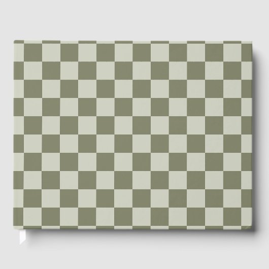 Sage Green Checkerboard Gastenboek (Voorkant)