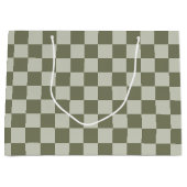 Sage Green Checkerboard Groot Cadeauzakje (Voorkant)