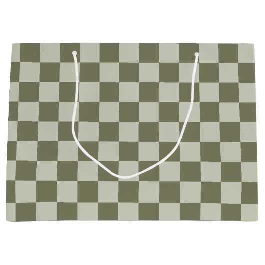 Sage Green Checkerboard Groot Cadeauzakje (Voorkant)