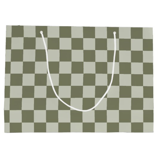 Sage Green Checkerboard Groot Cadeauzakje (Achterkant)