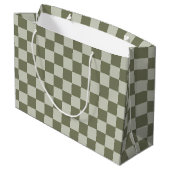 Sage Green Checkerboard Groot Cadeauzakje (Achterkant Gekanteld)