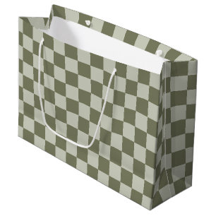 Sage Green Checkerboard Groot Cadeauzakje