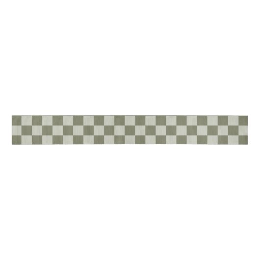 Sage Green Checkerboard Grosgrain Lint (Voorkant)