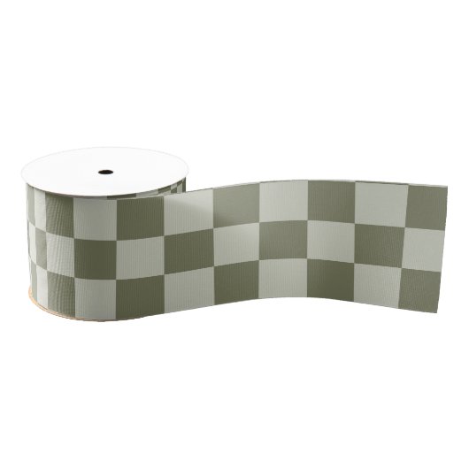 Sage Green Checkerboard Grosgrain Lint (Spoel)