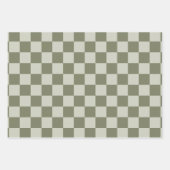 Sage Green Checkerboard Inpakpapier Vel (Voorkant)