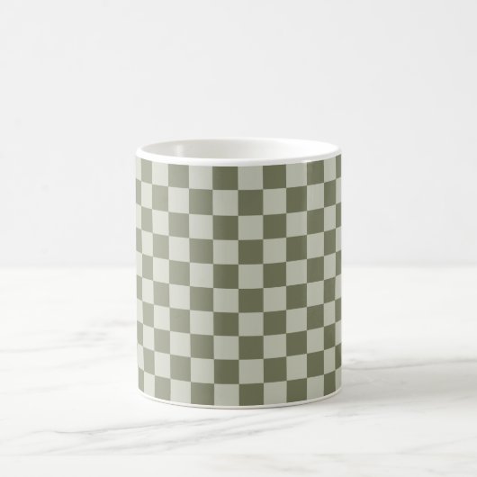 Sage Green Checkerboard Koffiemok (Center)