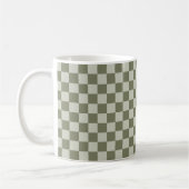 Sage Green Checkerboard Koffiemok (Links)