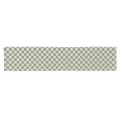 Sage Green Checkerboard Korte Tafelloper (Horizontaal)