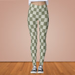 Sage Green Checkerboard Leggings<br><div class="desc">Sage Green Checkerboard</div>