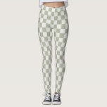 Sage Green Checkerboard Leggings - Aardig & Chic<br><div class="desc">Omarm aardse elegantie met deze salie groene dambord leggings! Het zacht groene en gebroken witte patroon biedt een kalmerende, op natuur geïnspireerde draai aan een klassiek ontwerp. Ideaal voor gezellige dagen, casual uitstapjes of het toevoegen van een vleugje zen aan je actieve kleding. Pas ze aan voor een look die...</div>