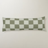 Sage Green Checkerboard Lichaamskussen (Achterkant)
