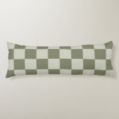 Sage Green Checkerboard Lichaamskussen (Voorkant)