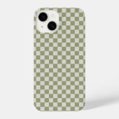 Sage Green Checkerboard met patrooncontrole iPhone Hoesje (Achterkant)