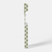 Sage Green Checkerboard met patrooncontrole iPhone Hoesje (Linkerkant)