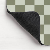Sage Green Checkerboard Muismat (Hoek)