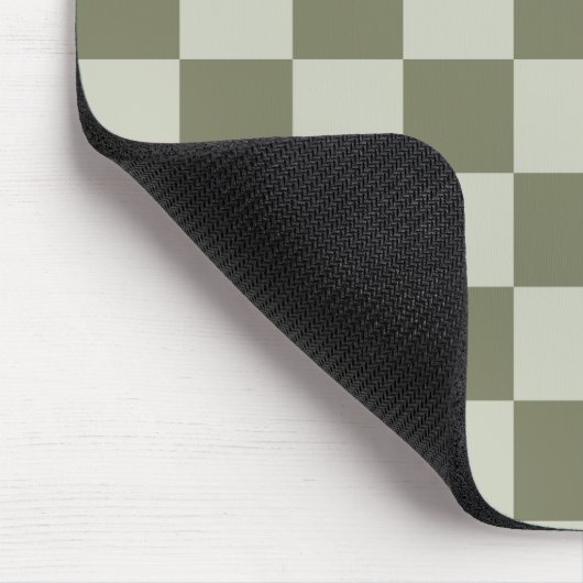 Sage Green Checkerboard Muismat (Hoek)