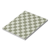 Sage Green Checkerboard Notitieblok (Linkerzijde)