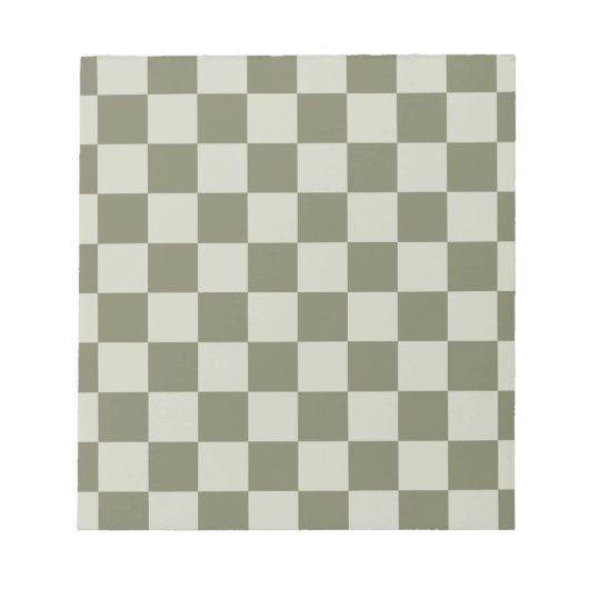 Sage Green Checkerboard Notitieblok (Voorkant)