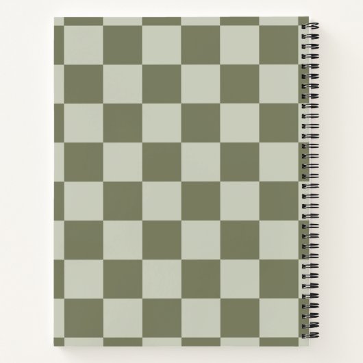 Sage Green Checkerboard Notitieboek (Achterkant)