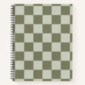 Sage Green Checkerboard Notitieboek (Voorkant)