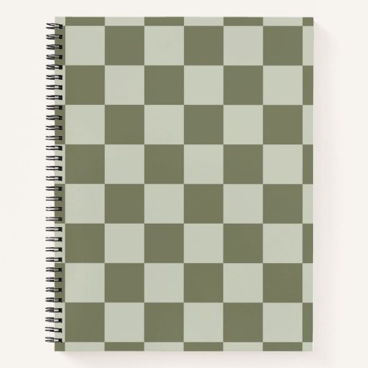 Sage Green Checkerboard Notitieboek (Voorkant)