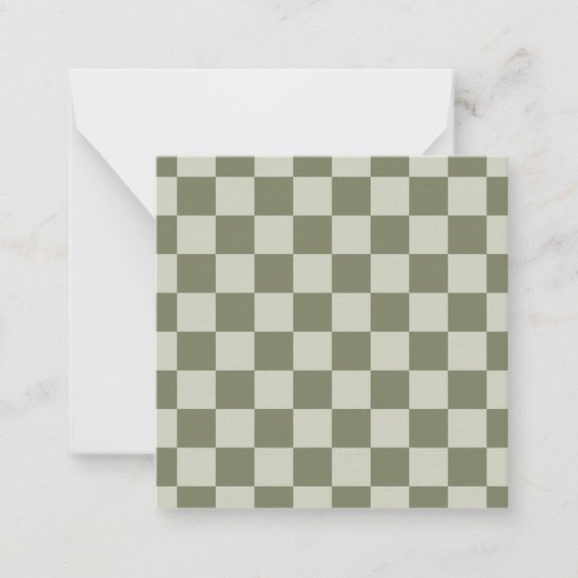 Sage Green Checkerboard Notitiekaartje (Voorkant)