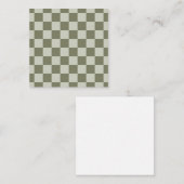 Sage Green Checkerboard Notitiekaartje (Voorkant / Achterkant)