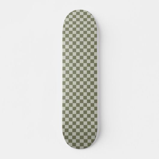 Sage Green Checkerboard Persoonlijk Skateboard (Voorkant)