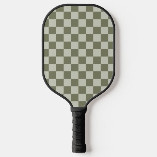 Sage Green Checkerboard Pickleball Paddle (Voorkant)