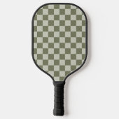 Sage Green Checkerboard Pickleball Paddle (Achterkant)