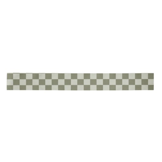 Sage Green Checkerboard Satijnen Lint (Voorkant)