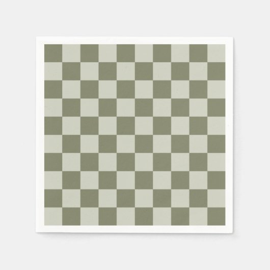 Sage Green Checkerboard Servet (Voorkant)