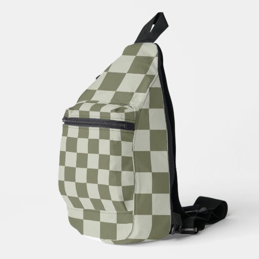 Sage Green Checkerboard Sling Bag (Rechterhoek)