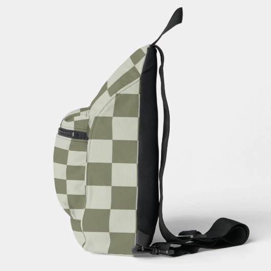 Sage Green Checkerboard Sling Bag (Rechts)