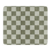 Sage Green Checkerboard Snijplank (Voorkant)