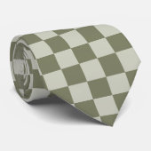 Sage Green Checkerboard Stropdas (Opgerold)