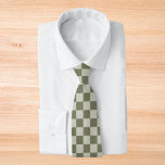 Sage Green Checkerboard Stropdas<br><div class="desc">Sage Green Checkerboard</div>