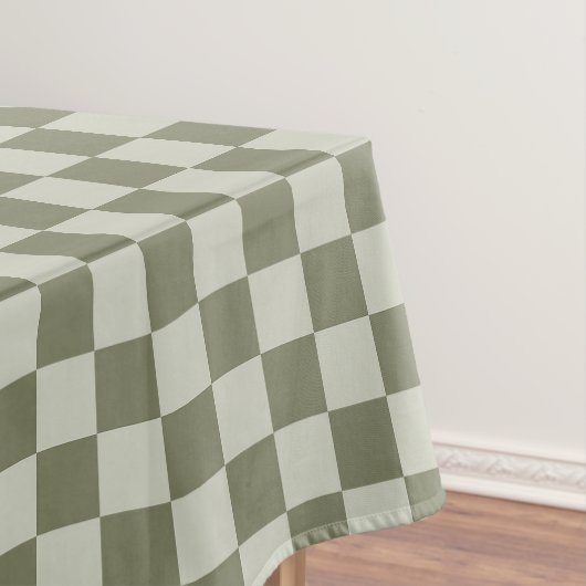 Sage Green Checkerboard Tafelkleed (Voorbeeld)