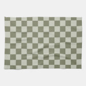 Sage Green Checkerboard Theedoek (Horizontaal)